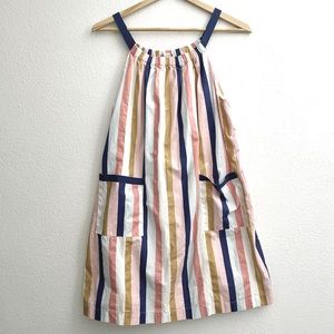 $170 BONPOINT Kids' Lila Striped Cotton Dress In Multicolour Size 14 Gir…